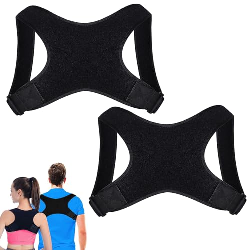 SNONESIY 2PCS Rücken Geradehalter Rückengurt Haltungskorrektur Rücken Damen Haltungskorrektur Rücken Herren Haltung Verbessern Schmerzen Lindern Unisex Schwarz Einheitsgröße von SNONESIY