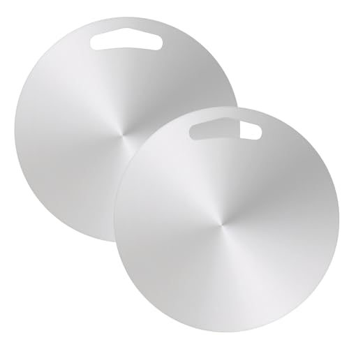 SNONESIY Edelstahl Schneidebrett Titan Schneidebrett Set Stainless Steel Cutting Board Rundes Gemüsebrett Aus Edelstahl für Fleisch, Gemüse und Obst (20 Cm * 20 Cm * 1 Mm) von SNONESIY