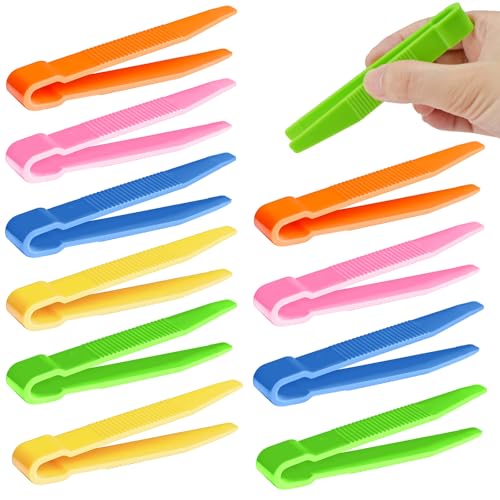 SNONESIY Kinder-Tweezers Bunte Kunststoff Pinzette 10 Pcs Lernspielzeug Geeignet zum Sortieren und Zählen von DIY-Bastelarbeiten von SNONESIY