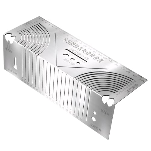 SNONESIY Parallel Anreißer,Winkel und Bogen Markierung Werkzeug,Linear Arc Dual Purpose Scriber,Square Steel Pipe Fitting Pipe Cutting Guide,Geeignet für Metallverarbeitung,Maschinenbau,Bauwesen von SNONESIY