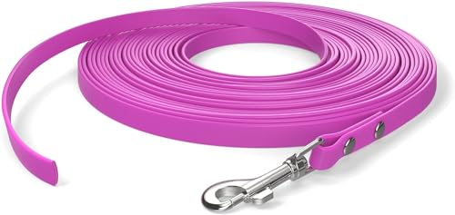 5m Schleppleine, Hundeleine, 1 Karabiner, Magenta, extra schmal, schmutz- und wasserabweisend von SNOOT