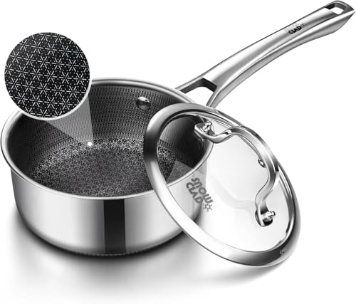 Antihaft Saucenpfanne mit Glasdeckel 16cm – spülmaschinengeeignet & backofenfest von SNOWCLAD