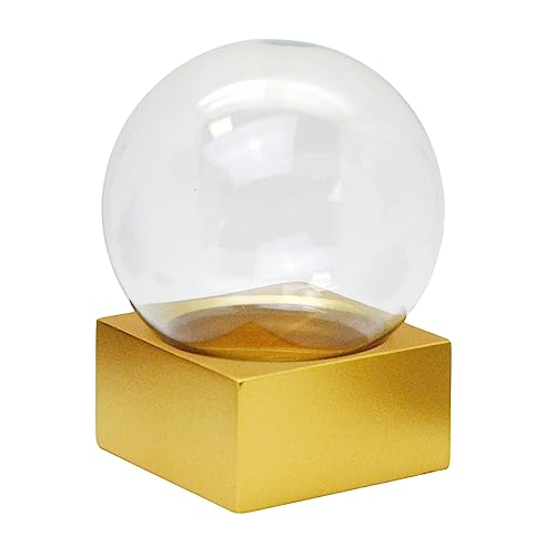 120mm-Do-it-Yourself Schneekugel Bastelset | DIY Glaskugel Sockel Gold matt eckig | B: 120mm H 140 mm | 40100 von SNOWGLOBE for you - DO IT YOURSELF