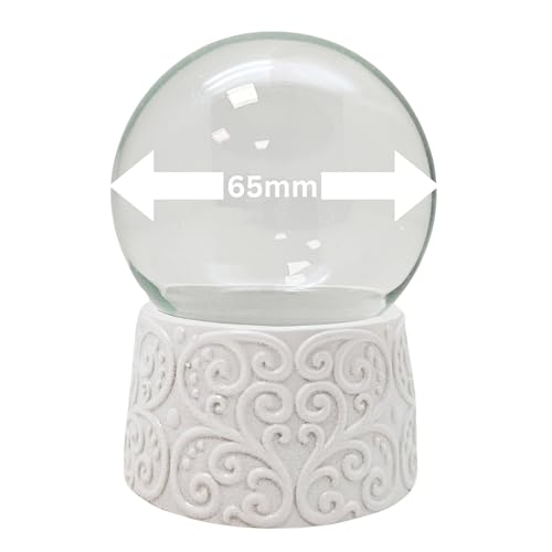 Bastelset DIY Schneekugel Do it Yourself mit Glaskugel Ornamentsockel weiß | 65mm Durchmesser | Schneekugel selber Machen | individuelle Schüttelkugel | 70015 von SNOWGLOBE for you - DO IT YOURSELF