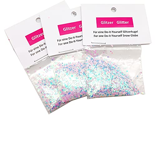 Snowglobe for You - DO IT Yourself 3 x 3 g transparent Glitzer für Schneekugel/Glitzerkugel zum Basteln für Schneekugel Bastelset 40011 von SNOWGLOBE for you - DO IT YOURSELF