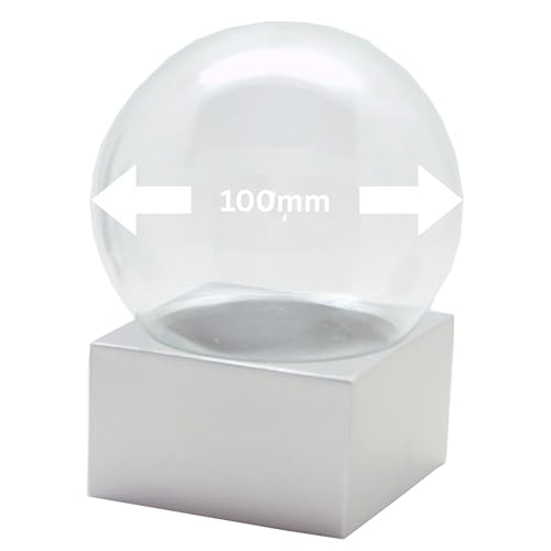 Snowglobe for You 40069 Bastelset DIY Schneekugel Do it Yourself mit Glaskugel und Polyresinsockel Silber eckig – 100mm Durchmesser - individuell Glitzerkugel - Schüttelkugel selbermachen von SNOWGLOBE for you - DO IT YOURSELF
