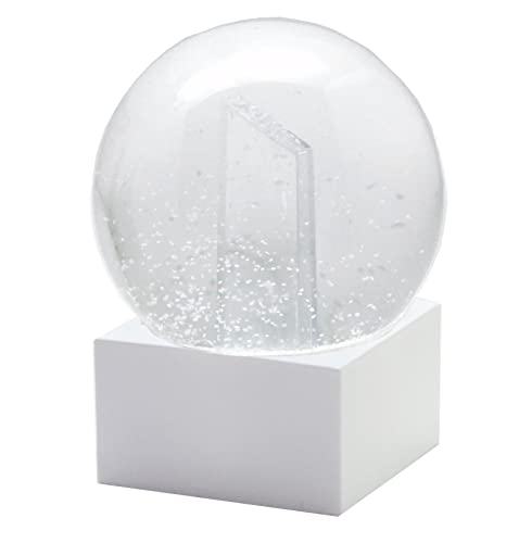 Snowglobe for You 40079 Foto-Schneekugel Glas gefüllt Fotorahmen mit Kunststoffsockel weiß eckig 100 mm Durchmesser - individuelle Schneekugel - Schüttelkugel basteln von SNOWGLOBE for you - DO IT YOURSELF