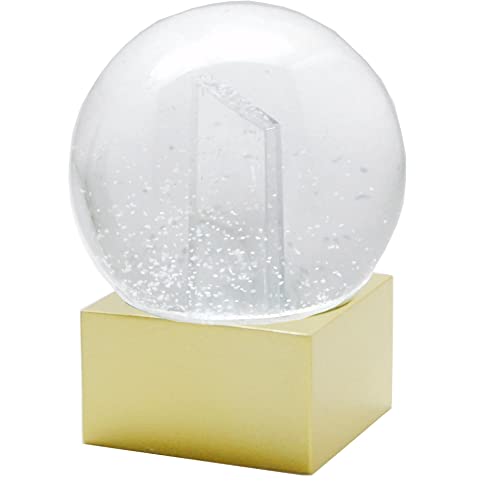 Snowglobe for You 40082 Foto-Schneekugel Glas gefüllt Fotorahmen mit Kunststoffsockel Gold eckig 100 mm Durchmesser von SNOWGLOBE for you - DO IT YOURSELF