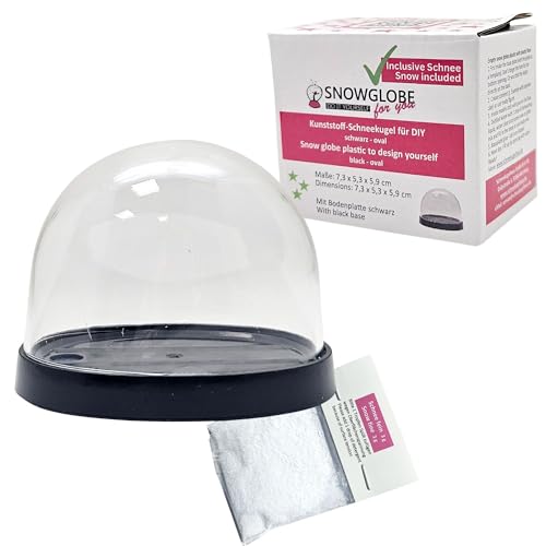 Snowglobe-for-You | Bastelset DIY Schneekugel kompabitel mit FIMO mit 1 x Schnee | Do it Yourself Schneekugelset Kunststoff | Form oval 72 x 61mm | Sockel schwarz | 40132 Snowglobe-for-You | Bastelset DIY Schneekugel kompabitel mit FIMO mit 1 x Schnee | Do it Yourself Schneekugelset Kunststoff | Form oval 72 x 61mm | Sockel schwarz | 40132 von SNOWGLOBE for you - DO IT YOURSELF