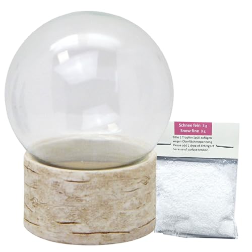 Snowglobe for You | Personalisierte Schneekugel m. 1 x Schnee | Bastelset Schneekugel selber Machen | Glaskugel und Polyresinsockel Holzoptik | 100mm Durchmesser | 40115 von SNOWGLOBE for you - DO IT YOURSELF