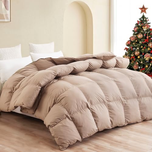 Schneemann luxuriösen Gänsedaunen Tröster King Size 100% Baumwolle Shell mit Ecke tab-extra Warm, Khaki massiv, Khaki, King Size Schneemann luxuriösen Gänsedaunen Tröster King Size 100% Baumwolle Shell mit Ecke tab-extra Warm, Khaki massiv, Khaki, King Size von SNOWMAN