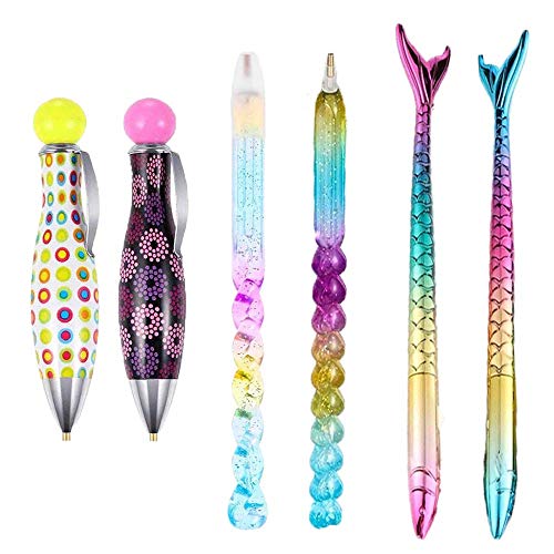 SNOWZAN 6 Stück Diamond Painting Zubehör Werkzeug 5D Drill Pen Stift Strassstein Diamant Meerjungfrau Malwerkzeuge von SNOWZAN