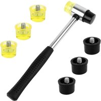 1 Stück Maillet en Caoutchouc Maillet Double Face Marteau en Caouthouc mit 6pcs Face Remplaçable Poignée en Caoutchouc Antidérapant Noir et Jaune 1 Stück Maillet en Caoutchouc Maillet Double Face Marteau en Caouthouc mit 6pcs Face Remplaçable Poignée en Caoutchouc Antidérapant Noir et Jaune von SNQ