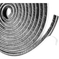SNQ - 1 x Bürstendichtung für Schiebetüren, 9 mm (b) x 9 mm (d) x 6 m (l), selbstklebende Türdichtung, selbstklebender, staubdichter Bürstenstreifen, von SNQ