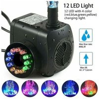 15W 800lh Springbrunnenpumpe, Teichpumpe, Springbrunnenpumpe, Gartenpumpe, Springbrunnenpumpe mit 12 LEDs von SNQ