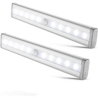 2er Set LED-Nachtlichter mit Bewegungsmelder, Schrankbeleuchtung, LED-Lichtstreifen, selbstklebend, Betrieb mit AAA-Batterien (nicht im Lieferumfang von SNQ