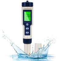 5-in-1 Elektronischer pH-Meter-Tester, pH-Meter mit hintergrundbeleuchtetem LCD-Display, Wasserqualitätstester zum Testen von 5-in-1 Elektronischer pH-Meter-Tester, pH-Meter mit hintergrundbeleuchtetem LCD-Display, Wasserqualitätstester zum Testen von von SNQ