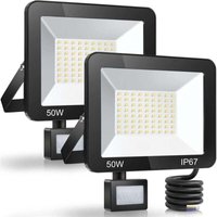 50-W-LED-Flutlicht für den Außenbereich mit Bewegungsmelder, 2er-Pack, IP67 wasserdichter LED-Strahler mit Sensor, 5000 lm, 7000 K kaltweiße 50-W-LED-Flutlicht für den Außenbereich mit Bewegungsmelder, 2er-Pack, IP67 wasserdichter LED-Strahler mit Sensor, 5000 lm, 7000 K kaltweiße von SNQ