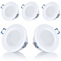 5er Set led Bad Einbaustrahler, IP44, 230V, ultraflach, 5W, in Warmweiß und Kaltweiß erhältlich, rund, weiß, für Badezimmer, Öffnungsdurchmesser: 5er Set led Bad Einbaustrahler, IP44, 230V, ultraflach, 5W, in Warmweiß und Kaltweiß erhältlich, rund, weiß, für Badezimmer, Öffnungsdurchmesser: von SNQ