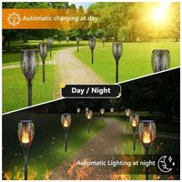 6er-Pack große Solar-Flammenlichter für den Außenbereich – wasserdichte Solar-Taschenlampen, flackernde Solar-Flammenlichter für Dekoration, Garten, von SNQ