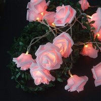 Batteriebetriebene LED-Lichterkette, Blumenmuster, rosa, Durchmesser 7 cm, pe (Polyethylen), 3 m, 20 LEDs von SNQ
