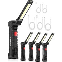 Baustellenlampe 5-teiliges COB-Arbeitslicht, wiederaufladbares LED-Arbeitslicht, COB-Werkstattlampe, Taschenlampe, Arbeitslicht, LED-Arbeitslicht mit von SNQ