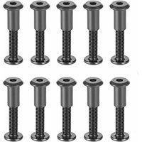 Befestigungsschrauben M6 x 35 mm mit passenden Muttern, schwarzer Kohlenstoffstahl, Sechskant-Hülsenmutter mit rundem Lochkopf, passend für Befestigungsschrauben M6 x 35 mm mit passenden Muttern, schwarzer Kohlenstoffstahl, Sechskant-Hülsenmutter mit rundem Lochkopf, passend für von SNQ