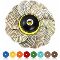 Diamant-Polierscheibe, 15 Stück 4 Zoll (100 mm) Diamant-Polierpads, Beton-Polierpads, Granit-Marmor-Polierpads mit Pads, 50-6000 für Poliermaschine von SNQ