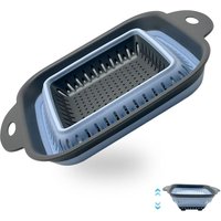 Faltbares Sieb aus Silikon für Küchenspüle, Korb, Nudel- und Beckensieb (quadratisch) von SNQ