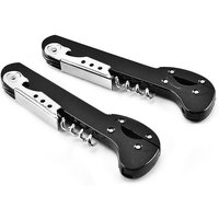 Flaschenöffner mit Folienschneider, Waiters Friend Korkenzieher-Werkzeug, 2 Stück (schwarz) von SNQ