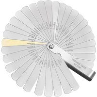 Fühlerlehre, 32 Blatt mit metrischer/zölliger Markierung, zum Messen lichter Breiten/Dicken von SNQ