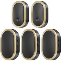SNQ - Funk-Türklingel-Set, IP55 wasserdichte Funk-Türklingel, blinkende led, 300 Meter Reichweite, 2 Sender + 3 Empfänger, 36 Klingeltöne, 5 von SNQ