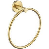 Handtuchring aus gebürstetem Gold (Durchmesser 16 cm), moderner Handtuchhalter aus Edelstahl zur Wandmontage von SNQ