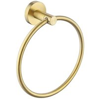 Handtuchring aus gebürstetem Gold (Durchmesser 16 cm), moderner Handtuchhalter aus Edelstahl zur Wandmontage von SNQ