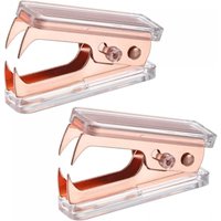 SNQ - Hefterwerkzeug, Hefterabzieher mit Acrylgehäuse und Metallbacken für Büro, Zuhause, Schreibtischzubehör, Roségold, 2 Stück SNQ - Hefterwerkzeug, Hefterabzieher mit Acrylgehäuse und Metallbacken für Büro, Zuhause, Schreibtischzubehör, Roségold, 2 Stück von SNQ
