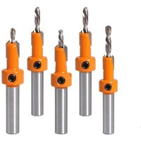 SNQ - Holzbohrer-Set, 5-teiliges Senkbohrer-Set, HSS-Holzbearbeitungs-Fase-Senkbohrer zum Bohren von Holz- und Kunststoff-Bohrlöchern (8 mm) von SNQ