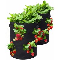 Kulturbeutel für Fraise, 2 Stück, 18 l/5 Gallonen Hülsenfruchtbeutel, nicht aus Stoff gefertigter Pflanzbeutel mit Fenster, Hülsenfruchtbeutel für von SNQ