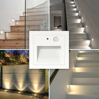 SNQ - led Wandeinbaustrahler 3W Wandleuchte Treppenstufenleuchte Lampe Bewegungsmelder Bodeneinbauleuchte Treppenlicht Flurlampe 2800K Warmweiß SNQ - led Wandeinbaustrahler 3W Wandleuchte Treppenstufenleuchte Lampe Bewegungsmelder Bodeneinbauleuchte Treppenlicht Flurlampe 2800K Warmweiß von SNQ