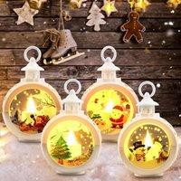 SNQ - Lot de 4 Lanterne De Noel, Lanternes De Décoration De Noël, Lanterne Decorative, Lanterne Boule à Neige, Lanternes Décoratives De Noël, SNQ - Lot de 4 Lanterne De Noel, Lanternes De Décoration De Noël, Lanterne Decorative, Lanterne Boule à Neige, Lanternes Décoratives De Noël, von SNQ