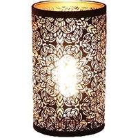 Metalllampenschirm, hohler Metall-Skulptur-Lampenschirm mit kreisförmigem Zylindermuster, E27 E26 dekorativer abnehmbarer Nachttischlampenschirm Metalllampenschirm, hohler Metall-Skulptur-Lampenschirm mit kreisförmigem Zylindermuster, E27 E26 dekorativer abnehmbarer Nachttischlampenschirm von SNQ