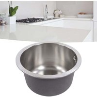 Mini-Rundspüle aus Edelstahl mit integriertem Abflussanschluss, 30 cm Durchmesser Mini-Rundspüle aus Edelstahl mit integriertem Abflussanschluss, 30 cm Durchmesser von SNQ