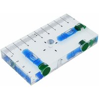 SNQ - Multifunktionale transparente Wasserwaage in T-Form mit Magnet 95 x 51 x 13 mm (blau) von SNQ