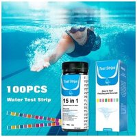 SNQ - Packung 15-in-1-Pool-pH-Teststreifen – 100er-Packung Trinkwassertester für Schwimmbecken, Spa, Aquarium und Teich – pH-Teststreifen für von SNQ