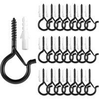 Q-Hanger Schraubhaken zum Aufhängen von Lichtern, Wand, Schrank, Decke, mit Sicherheitsschnalle, für Silvesterparty, Zuhause, Garage (schwarz), 22 von SNQ