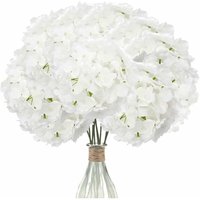 Reinweiß) 12 Stück künstliche Hortensien (mit Stielen), Seidenhortensien als Hochzeitsdekoration, Bürodekoration, Kaffeekränzchen-Dekoration, von SNQ