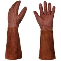 S Gartenhandschuhe aus Leder, dornenfest, lange Gartenhandschuhe bis zum Ellenbogen von SNQ