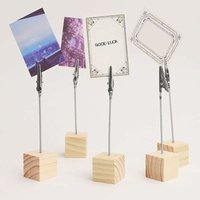 10 Fotohalter-Clips, leichte Memo-Papier-Fotoklammer mit Würfelbasis aus Holz und Krokodilklemmenverschluss zum Präsentieren nummerierter Karten von SNQ