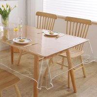 SNQ - Abwaschbare transparente Tischdecke, Tischschutzfolie, rechteckige transparente PVC-Tischdecke (140 x 220 cm), für den wasserdichten und von SNQ