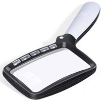 Faltbare Lupe mit Licht, große Handlupe, Hand-Falt-Leselupe, 3-fache Vergrößerung mit 5 dimmbaren LEDs, ideal zum Lesen von Kleingedrucktem, Buch von SNQ