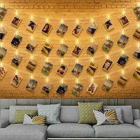 Foto-Lichterkette – 6 m, 40 LEDs, batteriebetriebene LED-Lichterkette für den Innenbereich, Schlafzimmer – Fotowand – Fotowand für Foto-Memos, Party, von SNQ